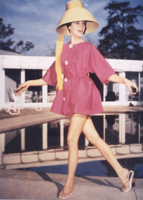Maggie Tabberer in a Shannon Originals beach coat in  Vogue.