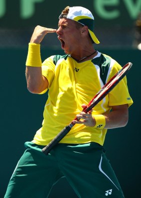 Lleyton Hewitt has only ever played one fellow Aussie at the Australian Open, and he smashed Canberra's Todd Larkham.