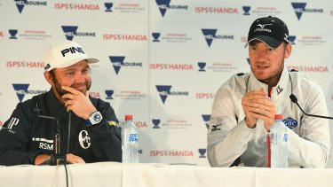 Team controversy:  Andy Sullivan and Chris Wood of Team England speak to the media.