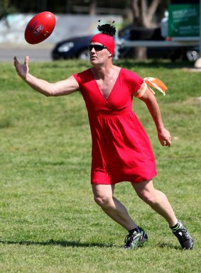 Gender bender: Footy players in the Hunter Valley have had an annual "frock ball game".