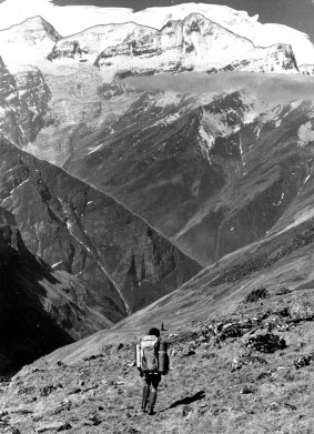 Members of the ANU expedition leaving the Dunagiri area. June 11, 1978. 