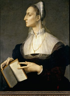 Laura Battiferri (1523-1584)
by Agnolo Bronzino (c 1560).