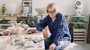 Turner Prize-winning artist Grayson Perry in his London studio.