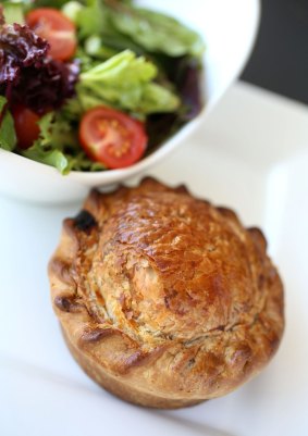 Punters' fave: Pork and apple pie and garden salad.