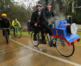 Steam power: Cyclists finish the Hell of Northcote ride in June.