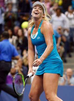All smiles: CoCo Vandeweghe after defeating Pliskova.