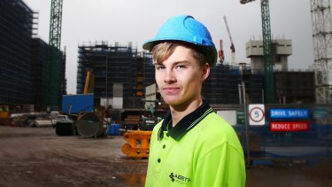 More young people might need to pursue vocational education, like apprentice bricklayer Mitchell Gill.
