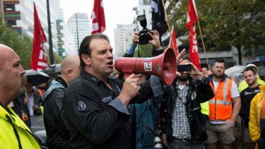 Victorian CFMEU secretary John Setka at a protest in April.