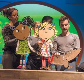 Charlie and Lola come to life on their stage in their "Extremely New Play".