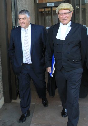 Nick Di Girolamo (left) and his barrister Bruce McClintock, SC, leave the NSW Supreme Court.