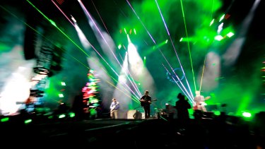 Money spinner: Coldplay perform at Allianz Stadium.