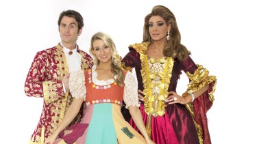 Wicked role: Gina Liano (right) with Cinderella and the Prince. She turned down the fairy godmother part because it involved singing.