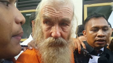 Robert Ellis outside Denpasar District Court after his sentencing on Tuesday.