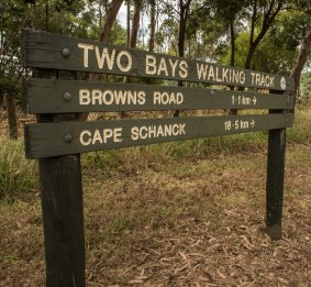 The Two Bays Walking Track traverses the Mornington Peninsula from Dromana, on Port Phillip Bay, to Cape Schanck, on Bass Strait.