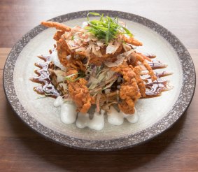 Softshelled crab okonomiyaki