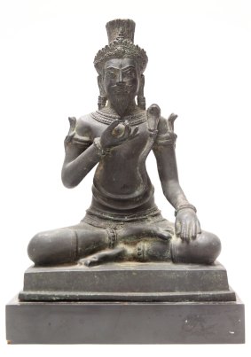 Bronze Hindu figure, Rishi, Cambodia, 19th century.