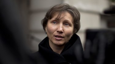 Marina Litvinenko, the widow of former Russian intelligence officer Alexander Litvinenko, outside a pre-inquest review in London in 2012. 