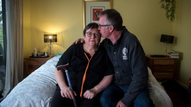 Julie Davey and her husband Peter were left in dire straits when his carer's payments from Centrelink were cut off abruptly.
