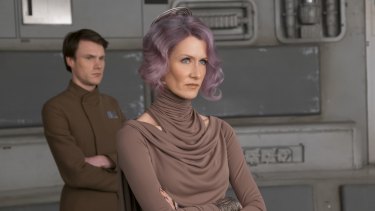  Laura Dern, right,  as Vice Admiral Holdo in Star Wars: The Last Jedi.