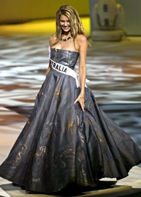 Jennifer Hawkins during the Miss Universe contest in 2004.