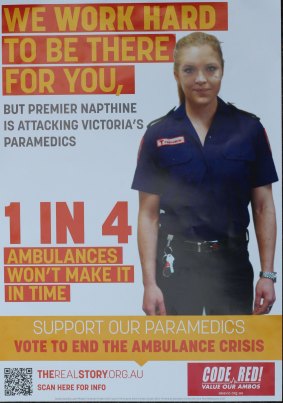 Paramedic Louise Creasey has been disciplined for participating in a union campaign about the Napthine government's management of the ambulance service.