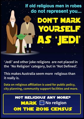 Atheist Foundation of Australia campaign against identifying as "Jedi" in this year's census.