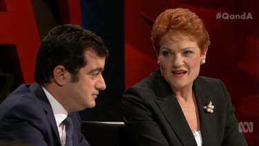 Pauline Hanson repeatedly asked Sam Dastyari if he was a Muslim on Q&A. 