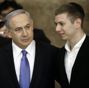 Israeli Prime Minister Benjamin Netanyahu with his son, Yair, in Jerusalem on Wednesday.