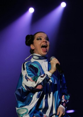 Bjork during the Live 8 Japan concert in  2005.