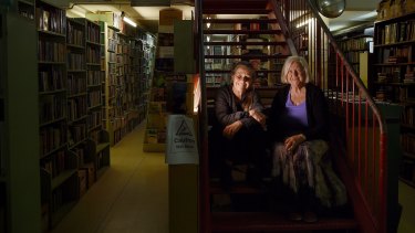 Natalie Gould (left) and her mother Mairi Petersen (right) fear the end is looming for their bookshop, Gould's Book Arcade, in Newtown.