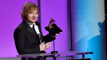 Ed Sheeran at last year's Grammy Awards.