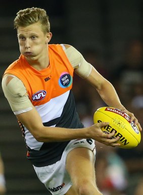 Pressure: Giants winger Lachie Whitfield says the team is not used to entering a games as favourites.