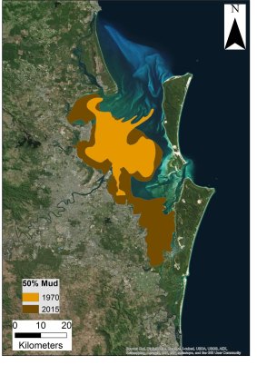 A comparison of sediment in Moreton Bay in 1970 and 2016