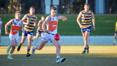 Brett Deledio playing for the Giants in the NEAFL against Sydey Uni last month.