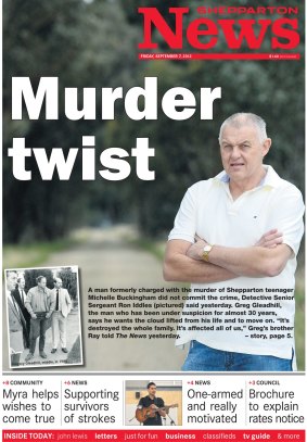 One of the Shepparton News front pages relating to the inquiry into Michelle Buckingham's death. 