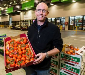 Flavorite Hyrdoponic Tomatoes wholesale business manager Grant Nichol at Melbourne Market  in Epping.
