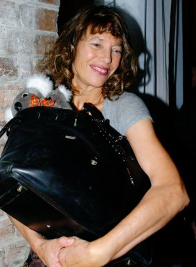 Jane Birkin with a Birkin bag in Sydney in 2005.