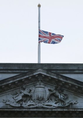 The Union flag flies at half mast at Buckingham Palace to mark the death of Saudi Arabia's King Abdullah.