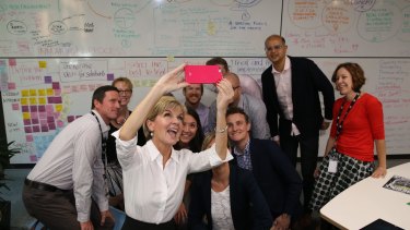 Foreign Affairs Minister Julie Bishop with InnovationXchange staff.