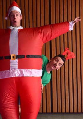 The Listies are Richard Higgins (reindeer) and Matt Kelly (Santa).
