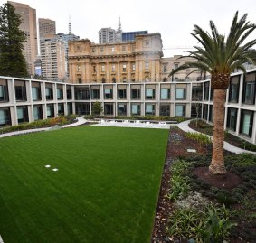Parliament House garden designed on top and around the new building. 