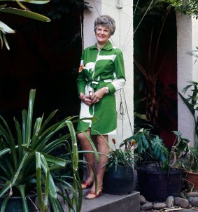 A colour visionary, Marion Hall Best in the courtyard of her Woollahra home.
