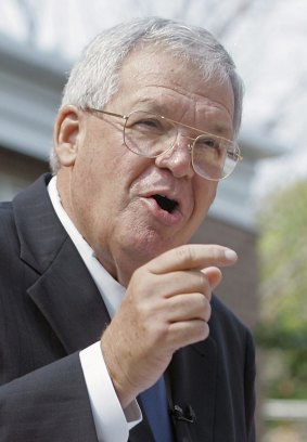 Former House Speaker Dennis Hastert in 2007, announcing he would not stand for re-election. 