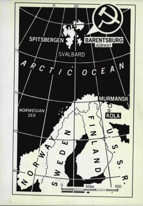 A Cold War-era map shows the Soviet base at Spitsbergen, "a frozen Cuba above the Arctic Circle".