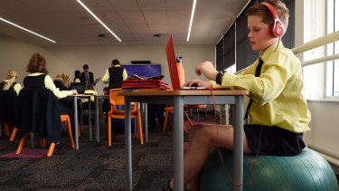 "Teachers and students are grouped for learning in a way that's more fluid and flexible than in the traditional rectangular classroom," Inaburra School principal Tim Bowden says.