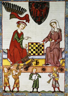 Otto IV of Brandenburg playing chess with a lady, miniature from the Codex Manesse, Heidelberg University Library.