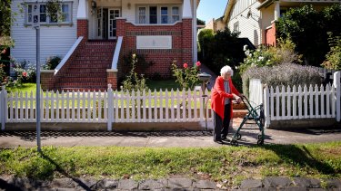 Doreen McKay, 88yo Coburg resident, has not been able to get a permit to build a driveway on her property due to heritage protections. 3 April 2017. The Age News. Photo: Eddie Jim,