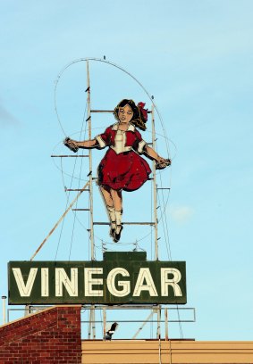 Richmond's famous Skipping Girl Vinegar sign.
