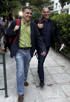 Tsakalotos will be a change of style after Yanis Varoufakis (right).