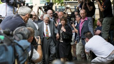 Rolf Harris arriving at Southwark Crown Court in 2014. 